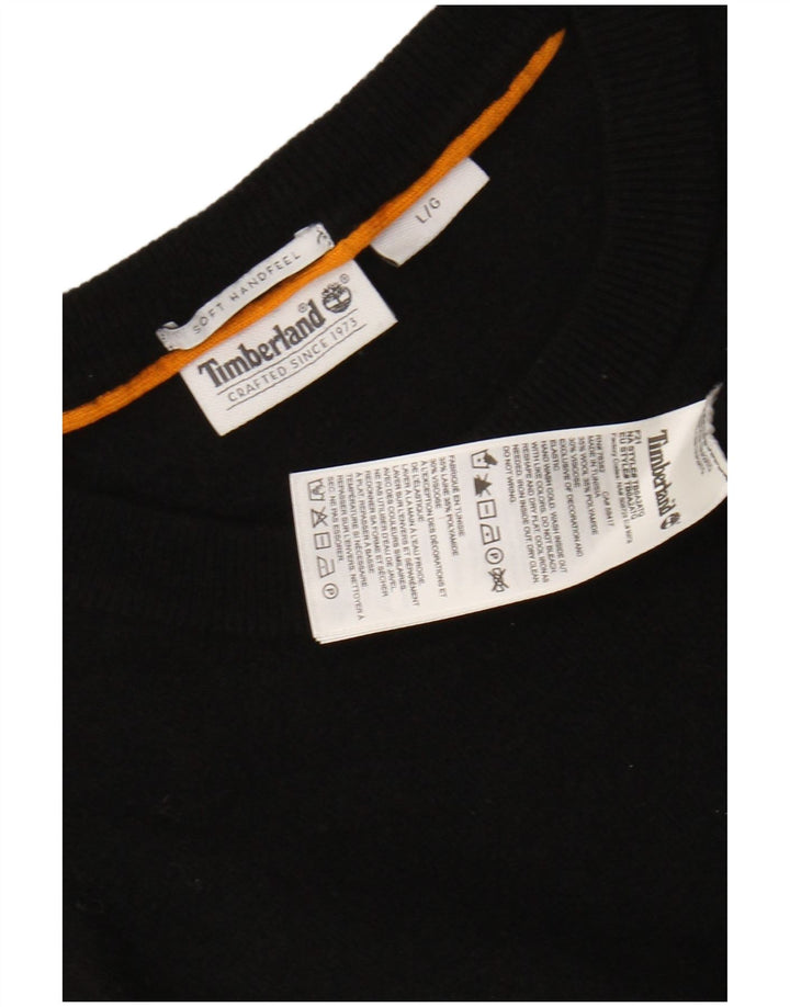 Damski sweter TIMBERLAND z okrągłym dekoltem UK 16, duża czarna wełna
