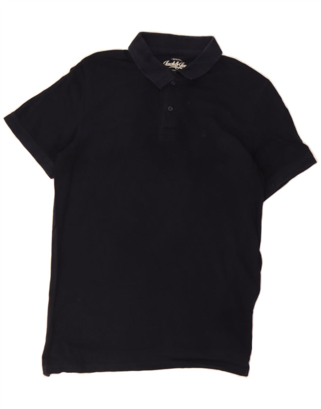 JACK & JONES Mens Polo Shirt Medium Navy Blue Cotton Vintage Jack & Jones and Second-Hand Jack & Jones from Messina Hembry 