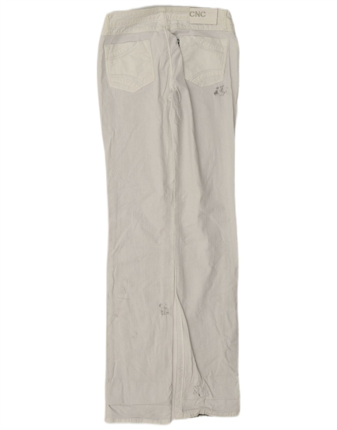 Vintage damskie jeansy proste w trudnej sytuacji W26 L33 białe