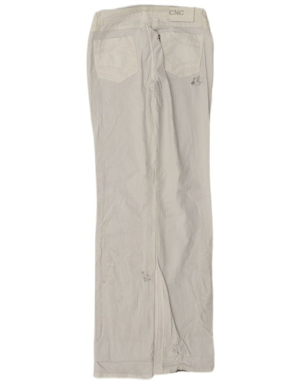 Vintage damskie jeansy proste w trudnej sytuacji W26 L33 białe