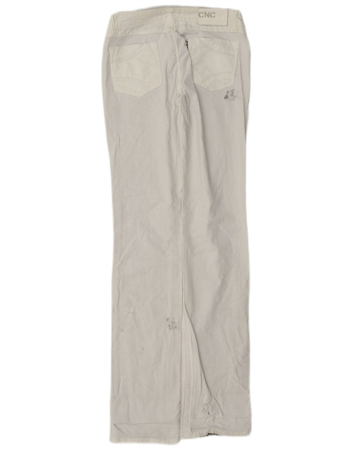 Vintage damskie jeansy proste w trudnej sytuacji W26 L33 białe