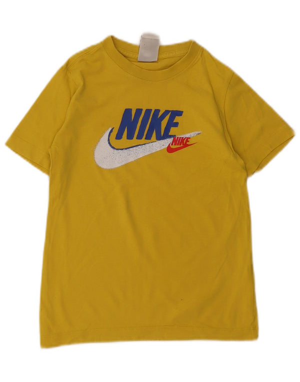 Chłopięcy T-shirt z grafiką Nike w wieku 8-9 lat, mały, żółty, bawełniany