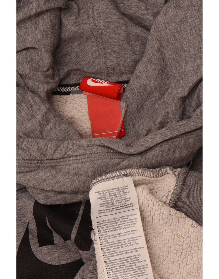 Damski sweter z kapturem NIKE z grafiką UK 10, mały, szary, bawełniany