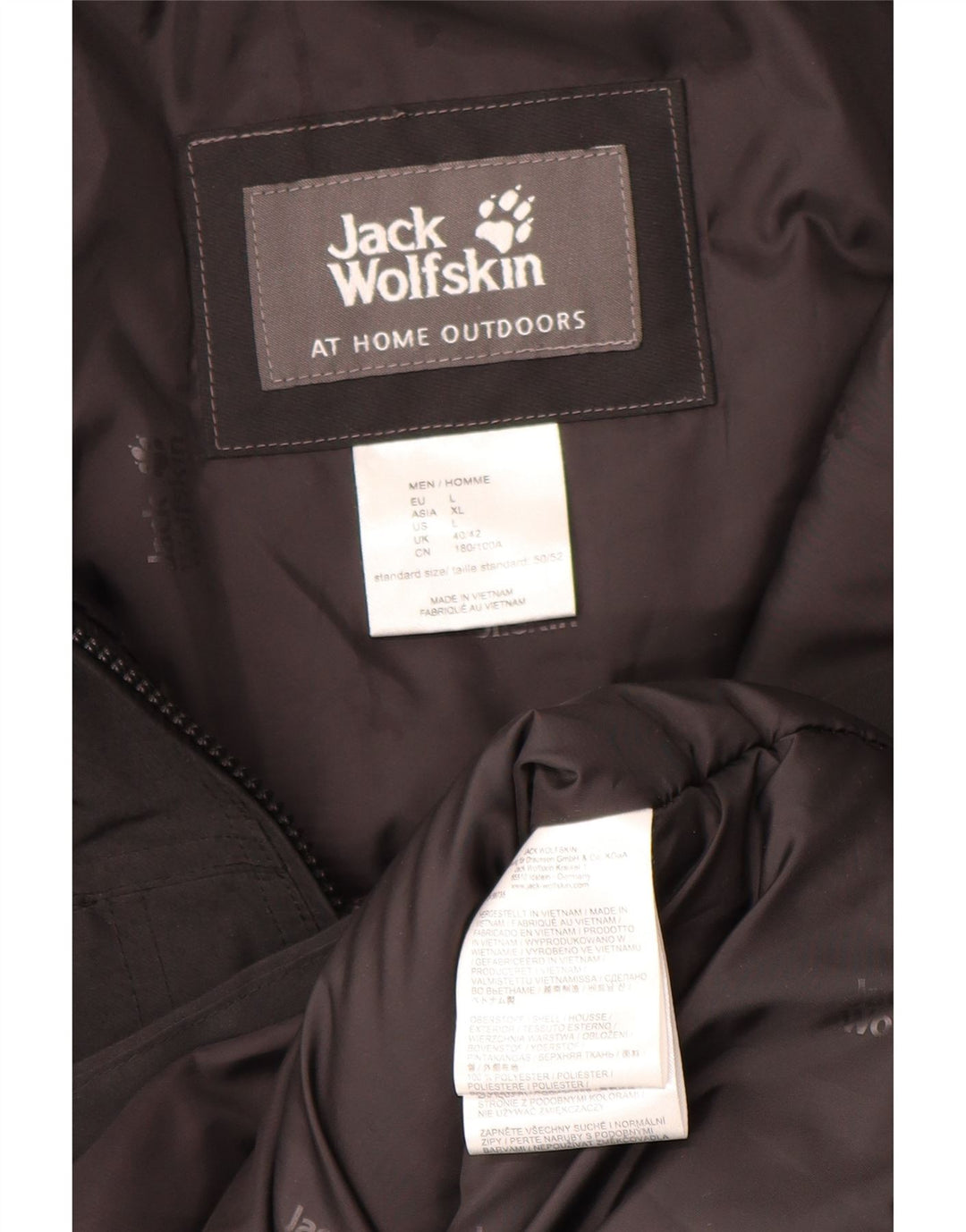 Męska ocieplana kurtka Jack Wolfskin UK 40/42, duża, czarna, poliester