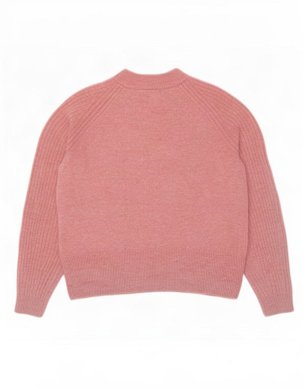 Marks & Spencer Damski sweter oversize z okrągłym dekoltem, UK 10, mały, różowy