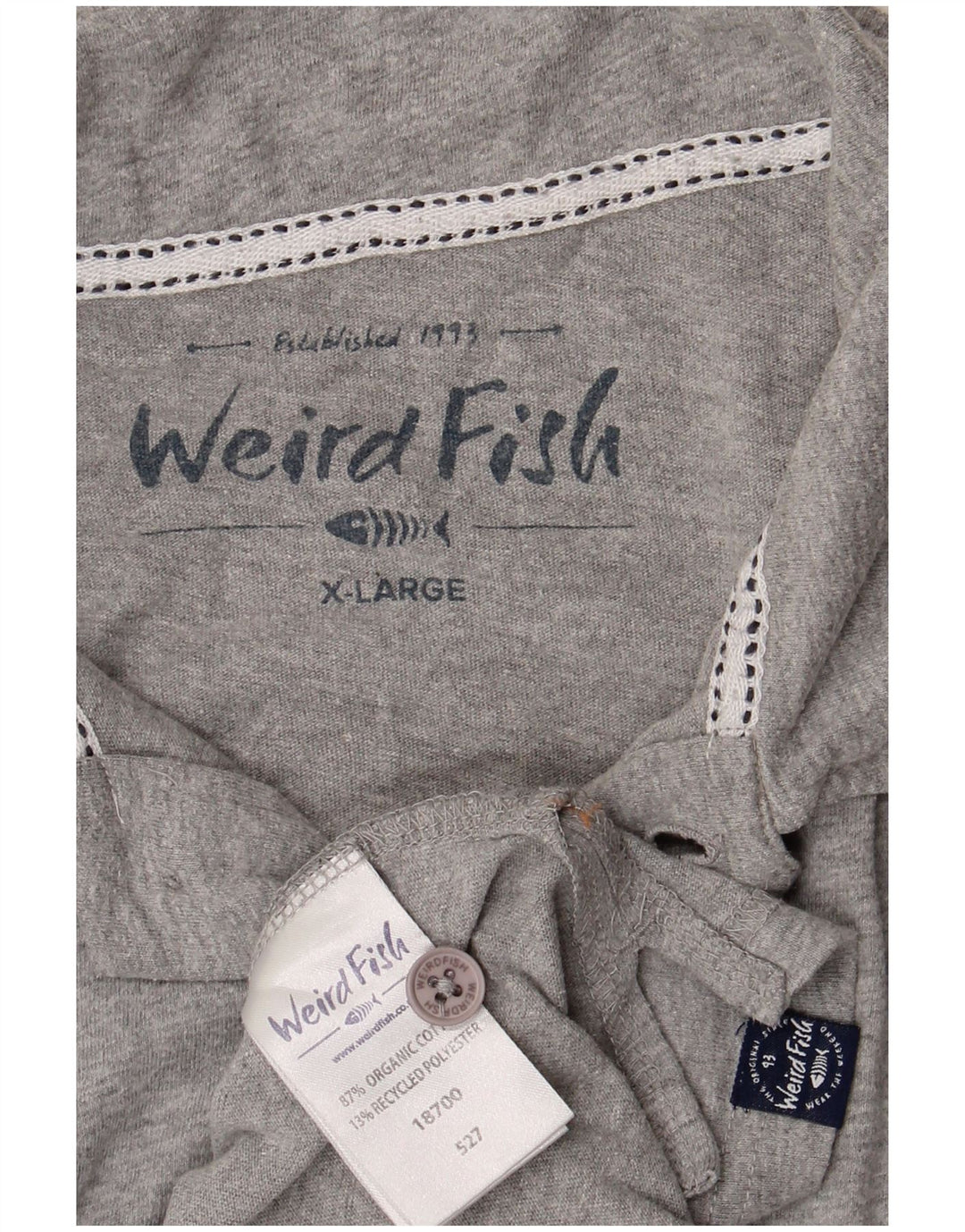 Męska koszulka polo WEIRD FISH XL, szara, bawełniana