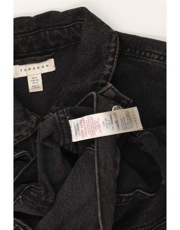 Damska kurtka jeansowa Topshop Crop UK 8, mała, czarna, bawełniana