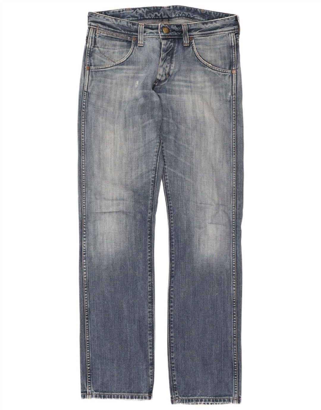 Damskie jeansy Wrangler Crank Straight W32 L34 Niebieskie, bawełniane