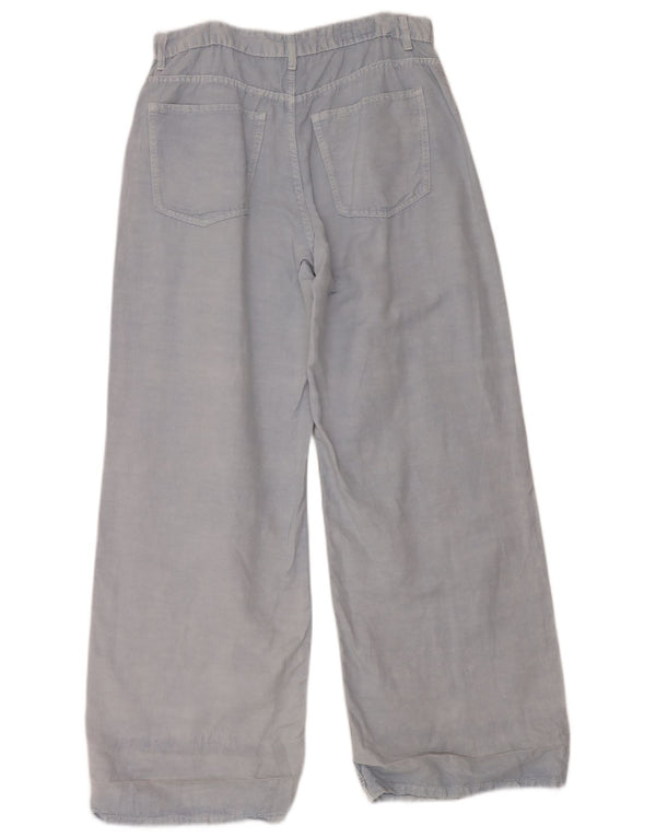 Damskie spodnie codzienne z szerokimi nogawkami Zara EU 40 Medium W30 L32 Niebieskie lniane