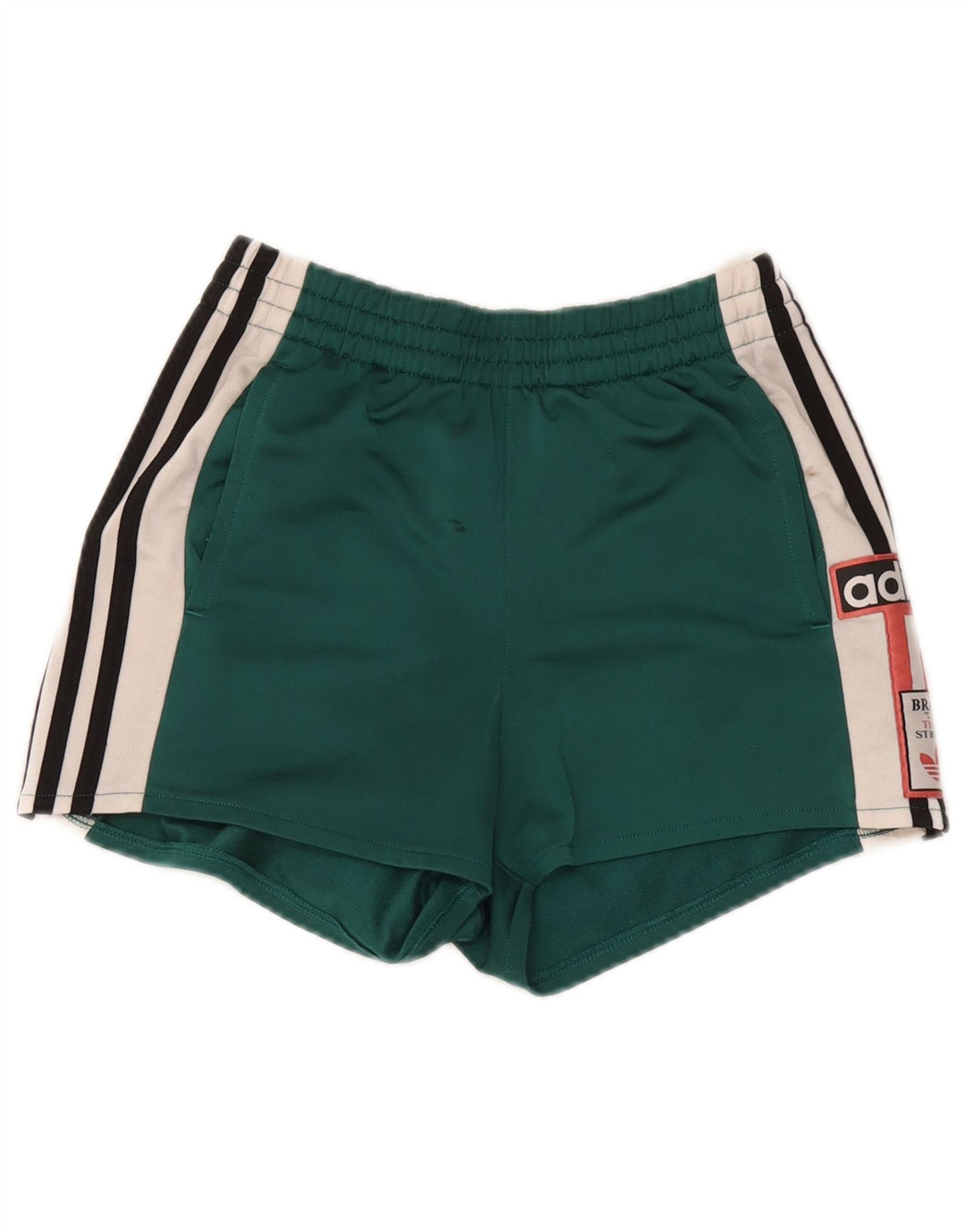 Damskie spodenki sportowe Adidas z grafiką, średniej wielkości, zielone, poliestrowe bloki kolorów