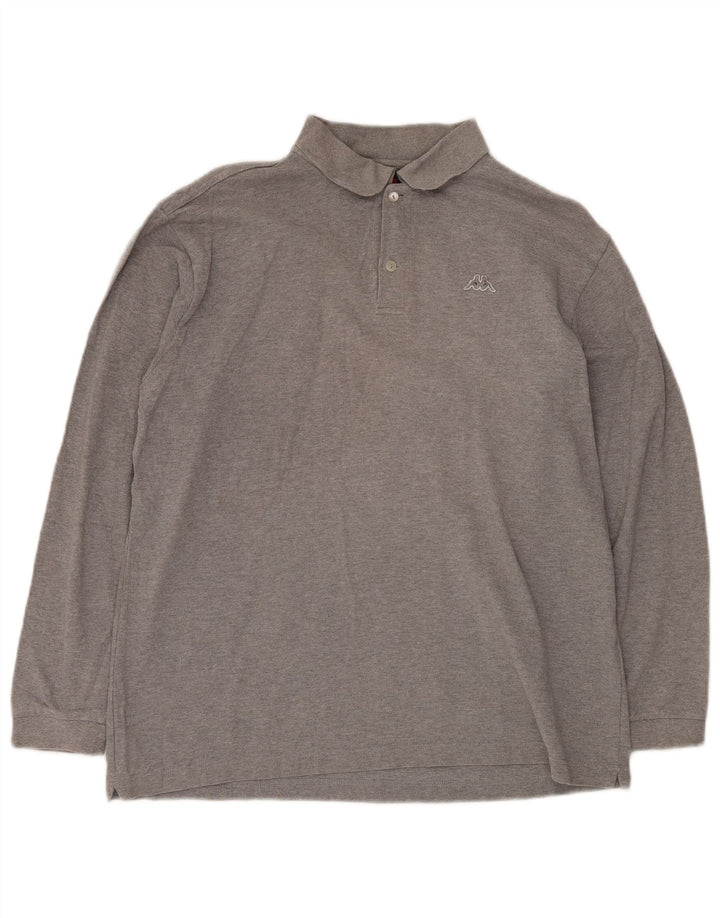 Męska koszulka polo z długim rękawem KAPPA, duża, szara