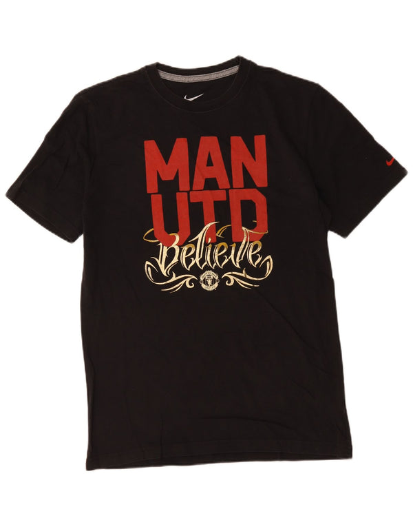 Męski T-shirt Nike Manchester United Standard Fit z grafiką, średni czarny