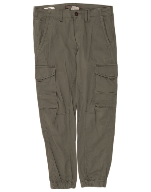 Męskie zwężane spodnie cargo Jack & Jones W31 L30, bawełna khaki
