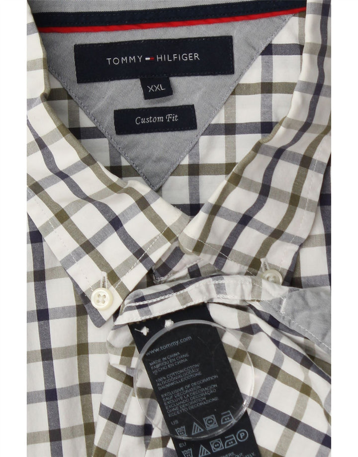 Koszula męska Tommy Hilfiger o dopasowanym kroju 2XL, biała bawełniana kratka