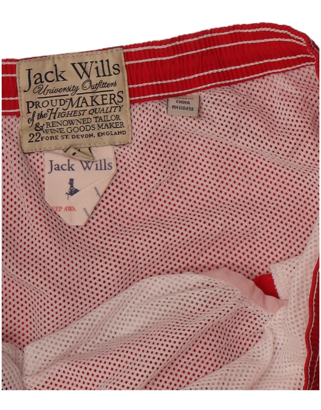 Męskie spodenki kąpielowe Jack Wills z grafiką, średnio czerwone, bawełniane