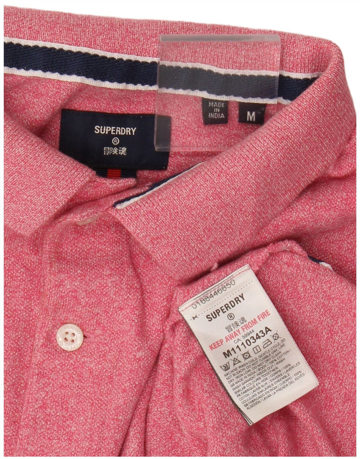 Męska koszulka polo Superdry, średnia, różowa, bawełniana