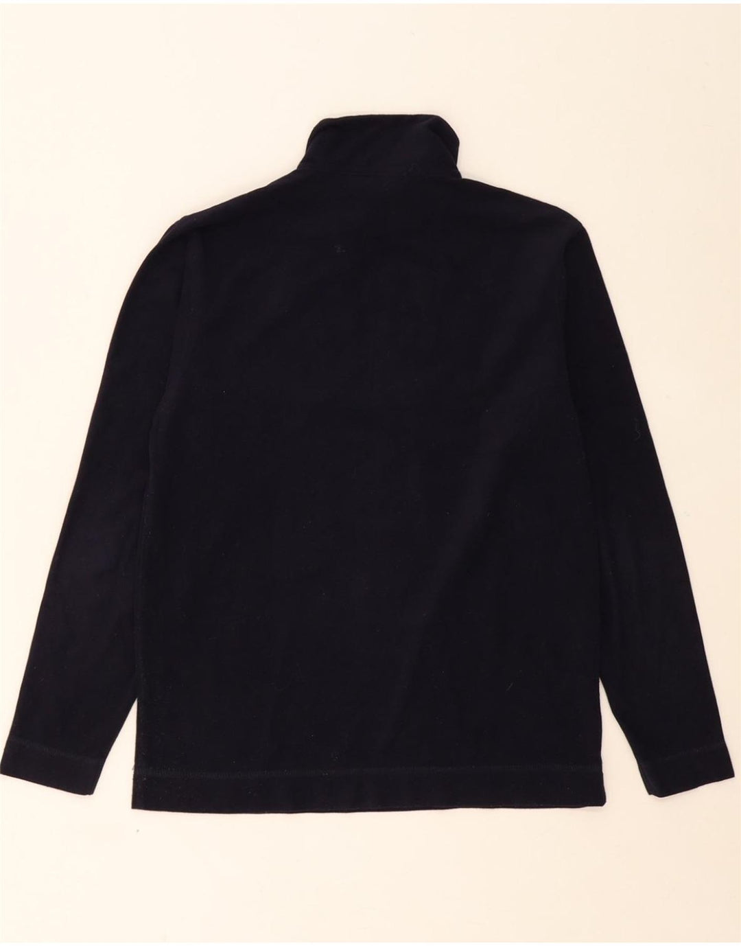 ASICS Womens Zip Neck Fleece Jumper UK 12 Medium Navy Blue Polyester Vintage Asics and Second-Hand Asics from Messina Hembry 