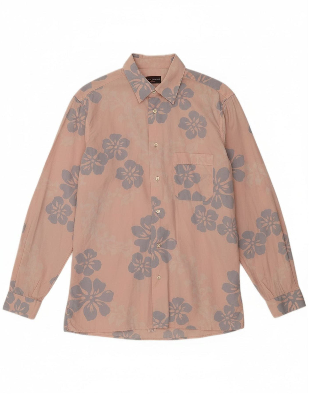A.M. & COMPANY Mens Shirt Medium Pink Floral Cotton