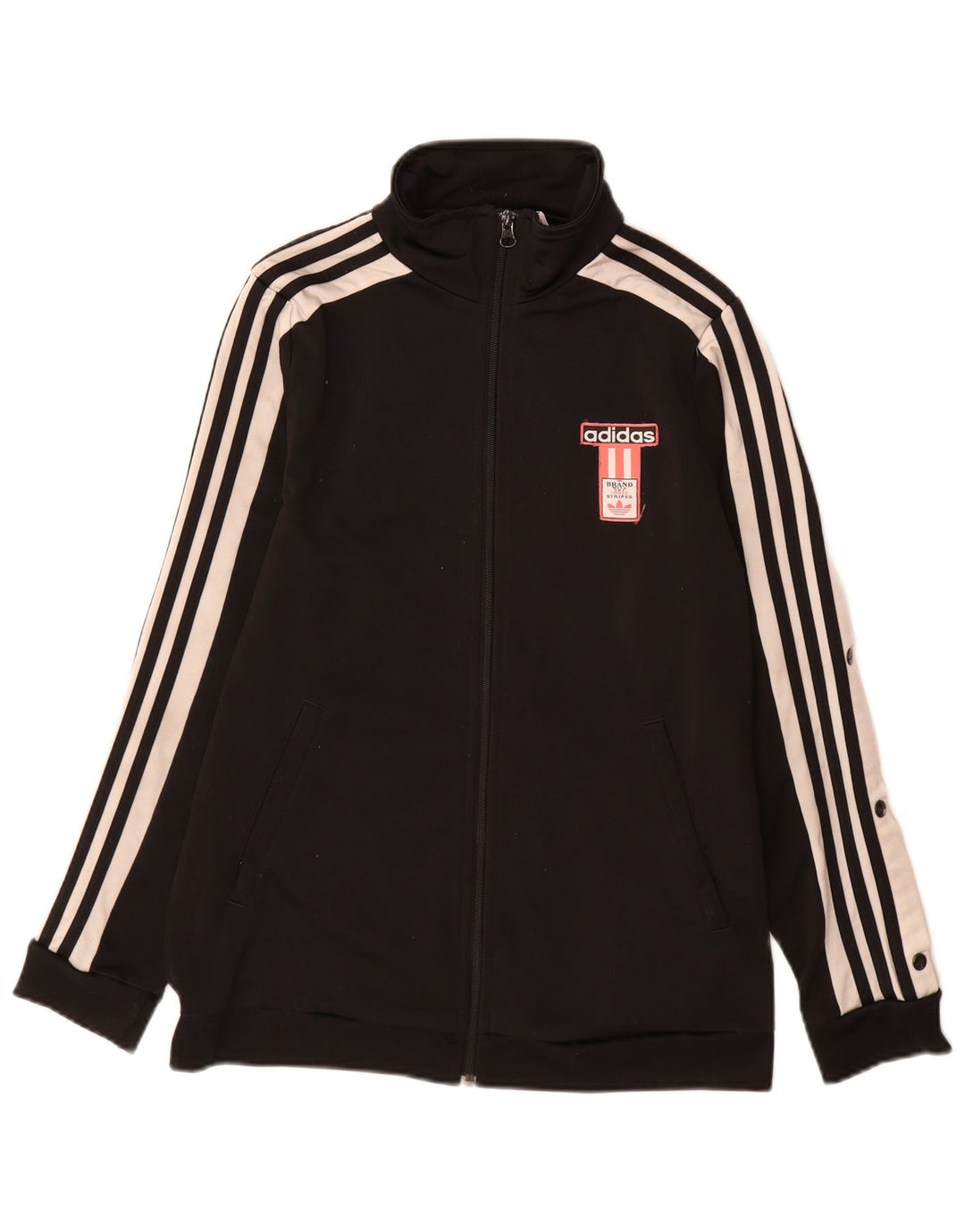 Damska kurtka dresowa Adidas UK 14, średnia czarna, poliester z blokami kolorów