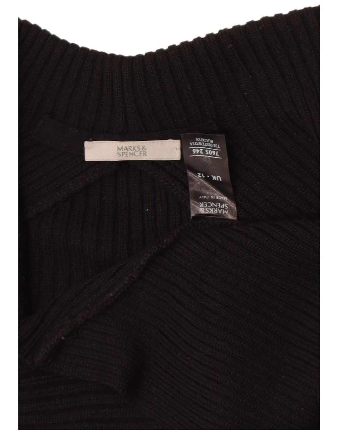 Marks & Spencer Damski sweter z odkrytymi bolerkami UK 12, średni czarny akryl