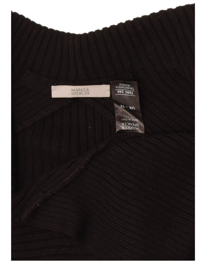 Marks & Spencer Damski sweter z odkrytymi bolerkami UK 12, średni czarny akryl