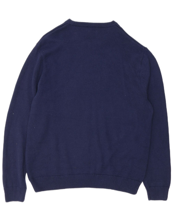 Męski sweter z wycięciem pod szyją Chaps XL, granatowy, bawełniany