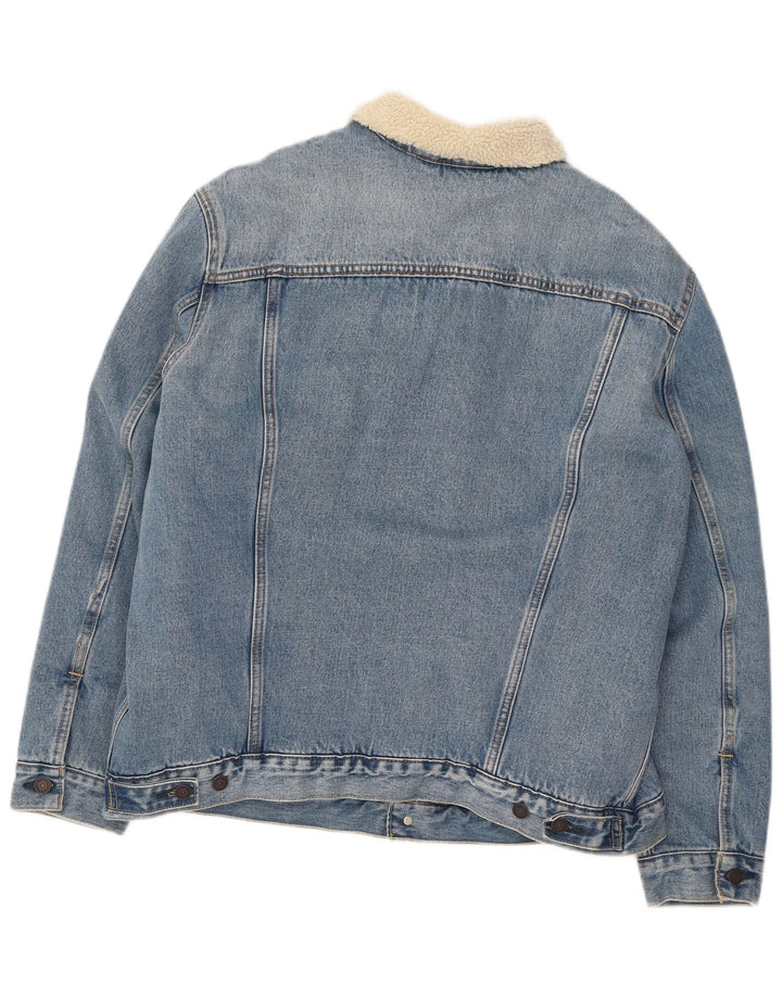 Męska kurtka dżinsowa Levi's Sherpa UK 44 2XL Niebieska bawełna