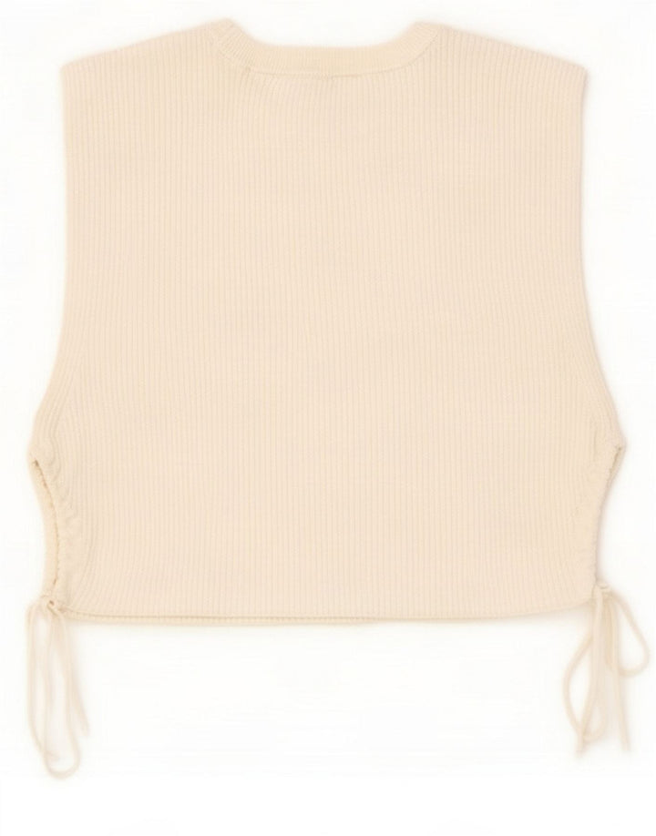 Zara Womens Crop Vest Top UK 8 Small Off White