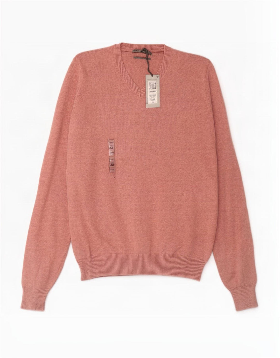 Marks & Spencer Męski sweter z dekoltem w kształcie litery V, mały, różowy, bawełniany
