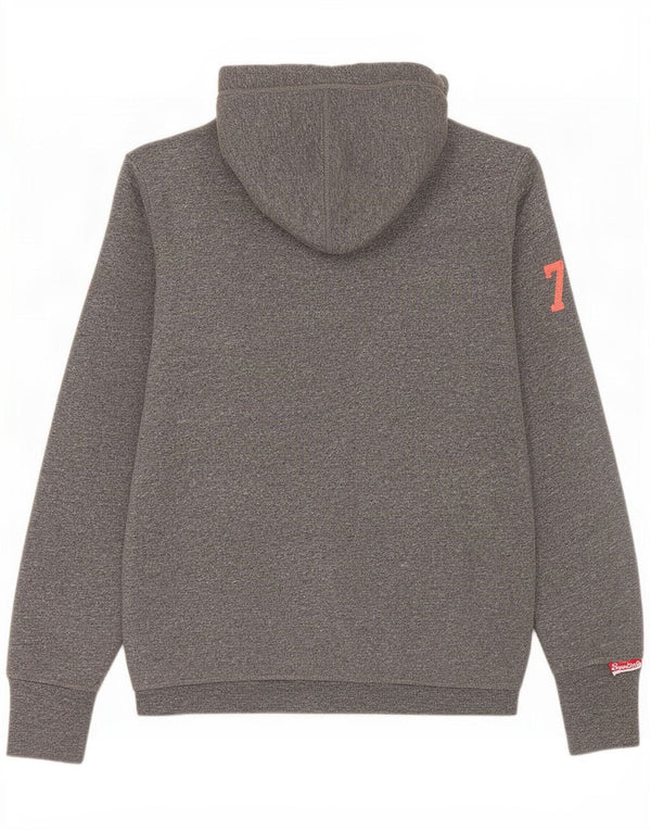 Damski sweter z kapturem i zamkiem Superdry, UK 14, średnioszary, bawełniany