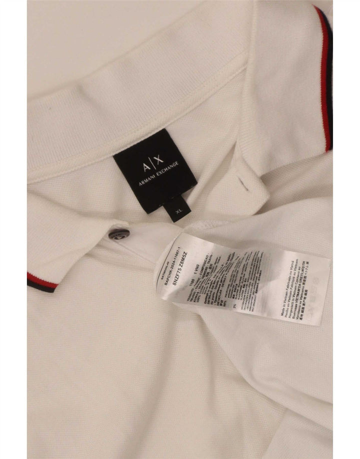 Męska koszulka polo Armani Exchange XL, biała, bawełniana