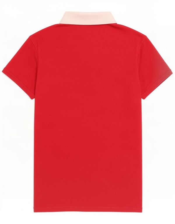 Nike Womens Rugby Polo Shirt UK 10/12 Medium Red Cotton