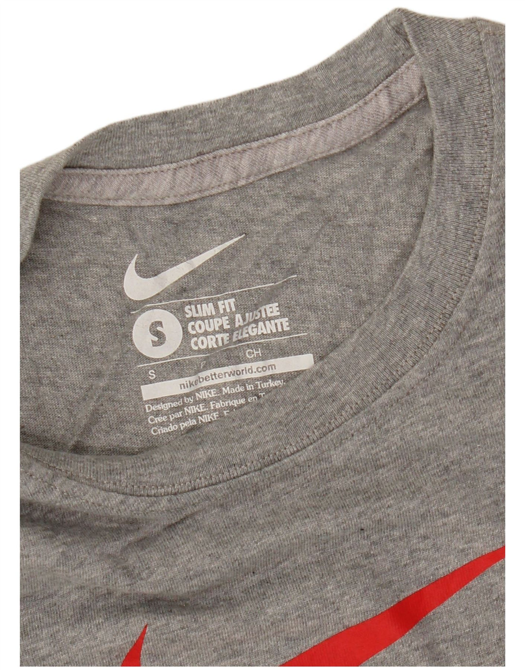 Męski T-shirt Nike Slim Fit z grafiką, mały, szary, nakrapiany