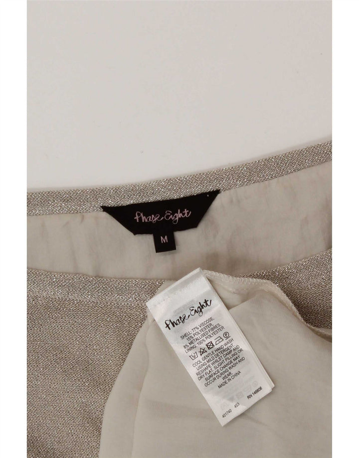 Phase Eight Damska bluzka oversize UK 14 Medium Silver Viscose