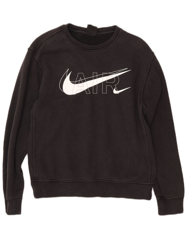 Damski sweter oversize NIKE z grafiką UK 10, mały, czarny, bawełniany