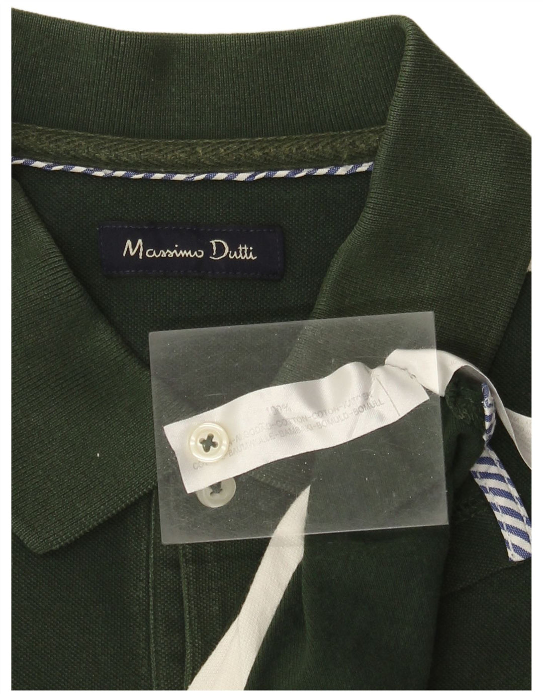 Męska koszulka polo Massimo Dutti, duża, bawełniana w zielone paski