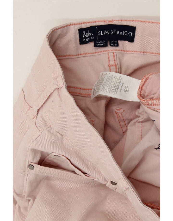 BODEN Damskie proste dżinsy UK 12 Medium W30 L27 Różowa bawełna