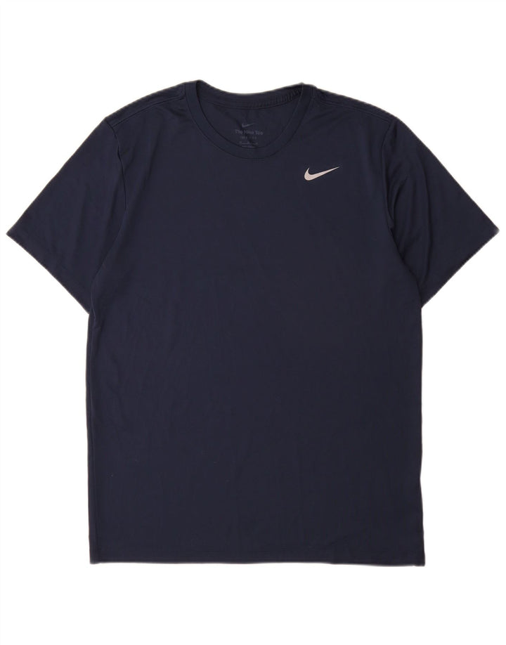 T-shirt męski Nike Dri Fit, średni granatowy poliester