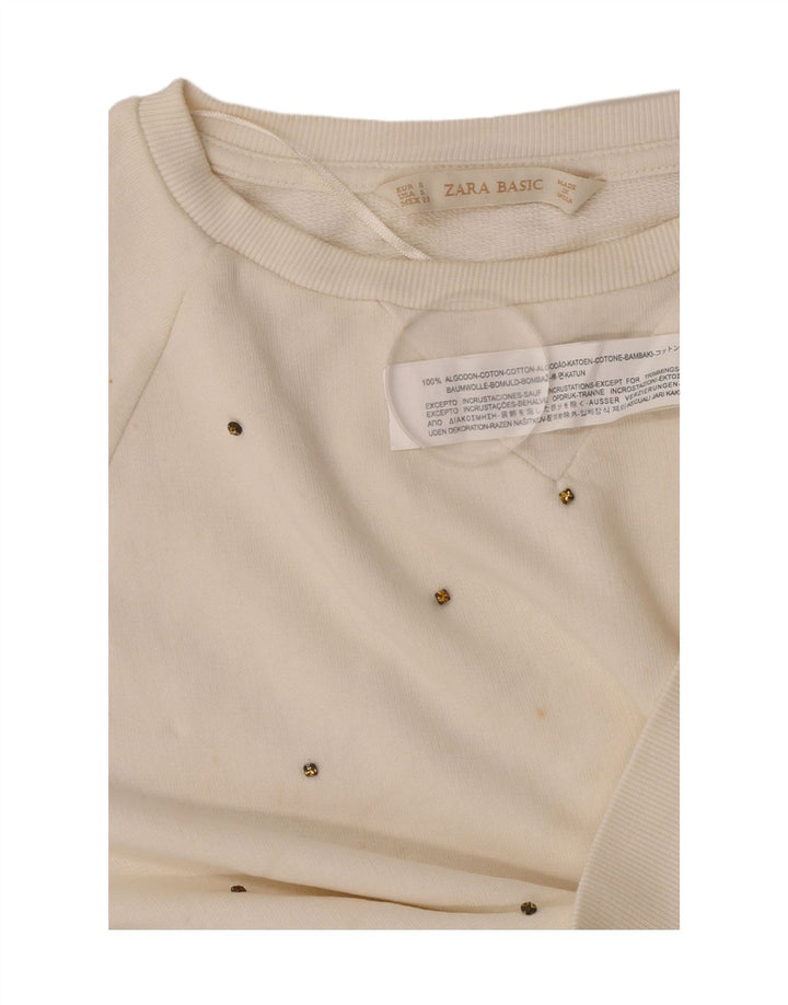 Bluza damska Zara Sweter UK 10 Small, biała, bawełniana