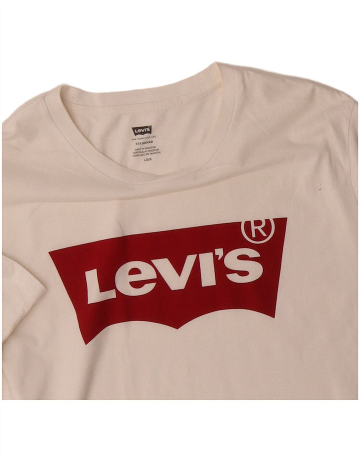 Męski T-shirt z grafiką Levi's o standardowym kroju, duży, biały, bawełniany