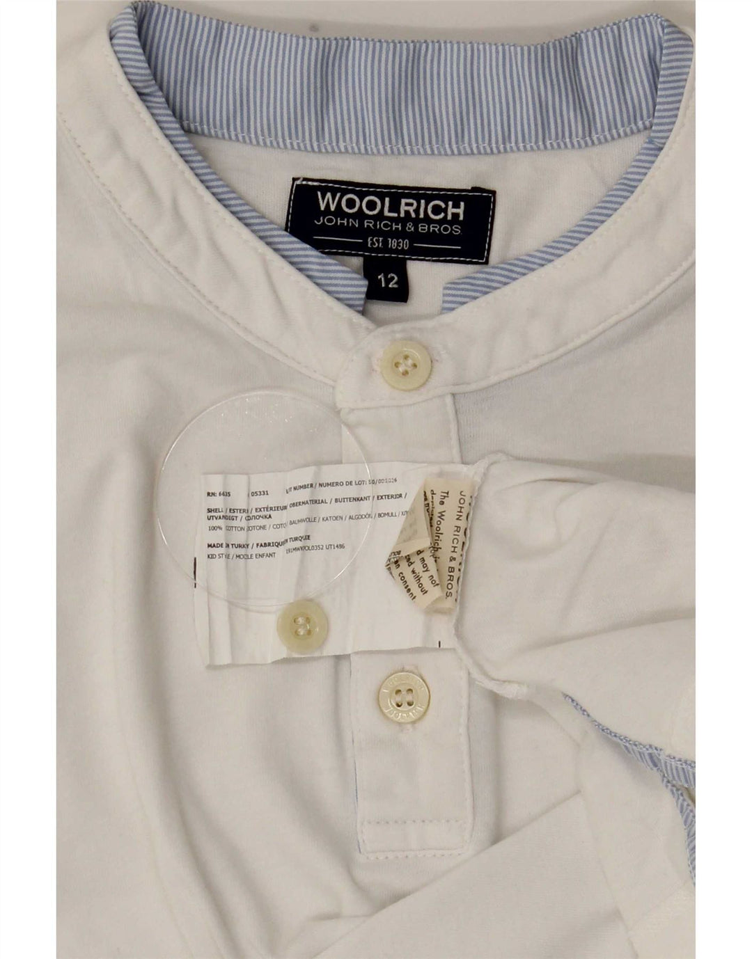 T-shirt chłopięcy Woolrich 11-12 lat, biała bawełna