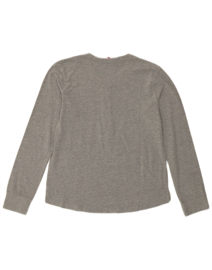 Damski top graficzny Lotto z długim rękawem, UK 10, mały, szary, bawełniany