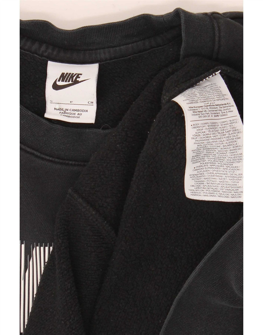 Męska bluza z grafiką Nike, mała, czarna, bawełniana z blokami kolorów
