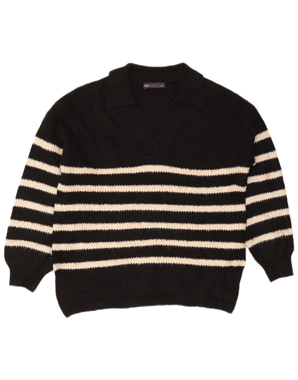 Marks & Spencer Damski sweter polo UK 14 w średnie czarne paski