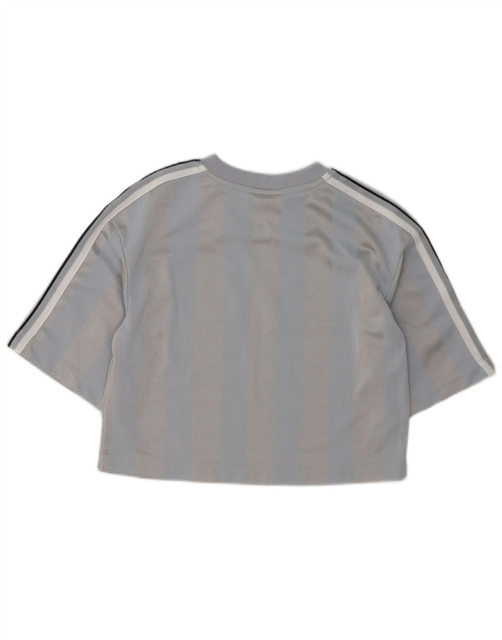 Damski T-shirt Nike Top UK 10, mały, szary, poliestrowy w paski