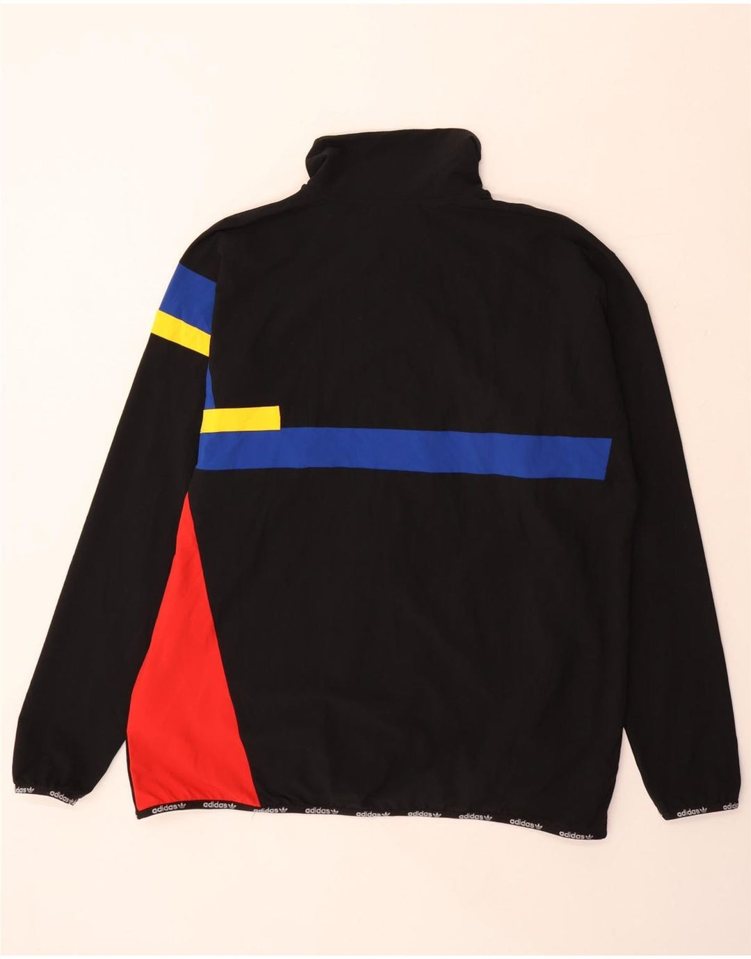 Męska kurtka dresowa ADIDAS, duża, czarna, nylonowa z blokami kolorów