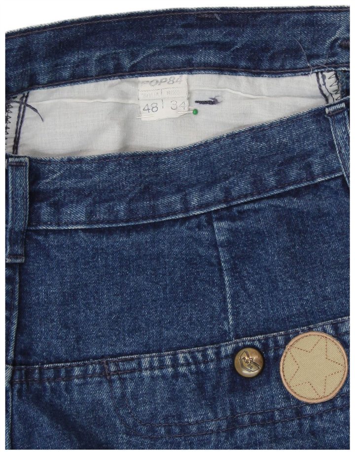 POP 84 Damskie zwężane dżinsy z wysokim stanem IT 48 XL W34 L32 Niebieska bawełna