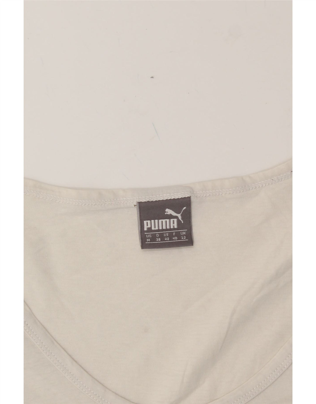 PUMA Womens Graphic T-Shirt Top UK 12 Medium White Vintage Puma and Second-Hand Puma from Messina Hembry 