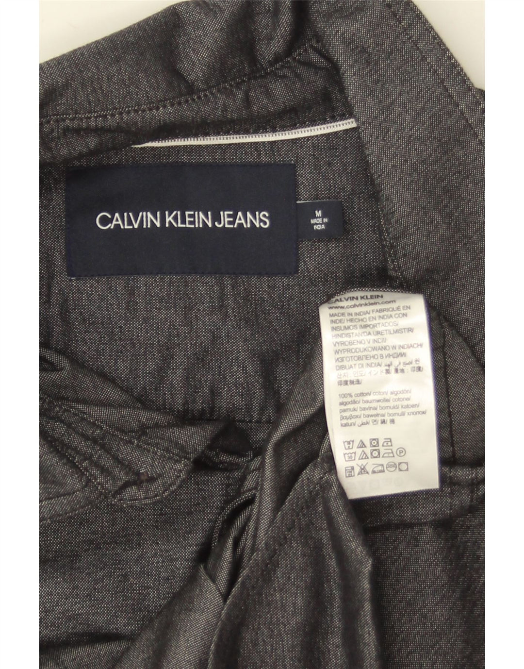 Koszula męska Calvin Klein Jeans, średnioszara, bawełniana