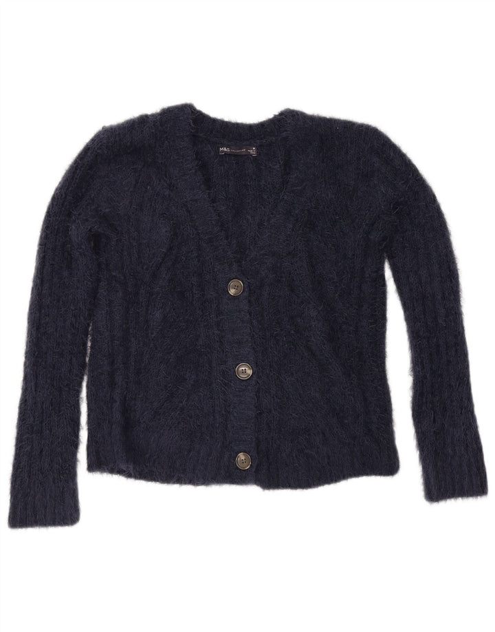 Marks & Spencer Damski sweter kardigan UK 14, średni granatowy poliester